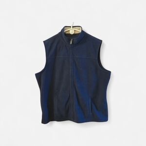 Outdoor Life Midnight Blue Men's XXL Fleece Vest Minimal Retro Full Zip